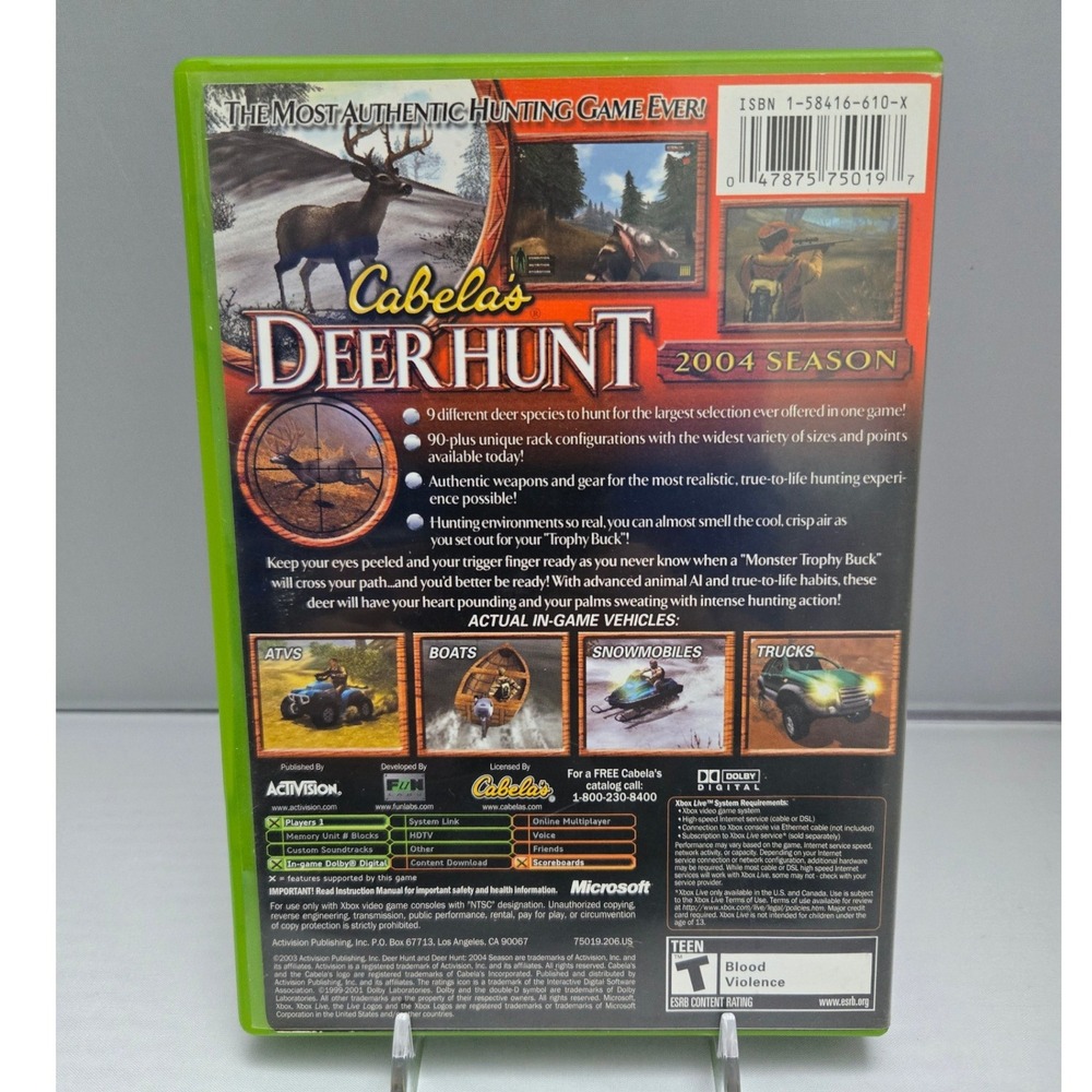 Cabela's Dangerous Hunts 2003 & Deer Hunt 2004 - Xbox - Complete CIB 2 Games - Picture 13 of 15